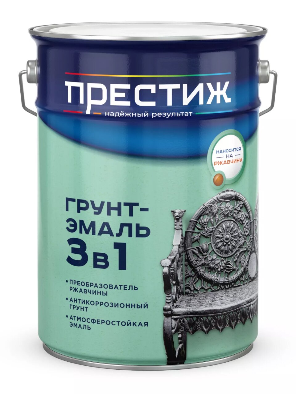 Грунт-эмаль Престиж, по ржавчине, алкидная, белая, 5 кг