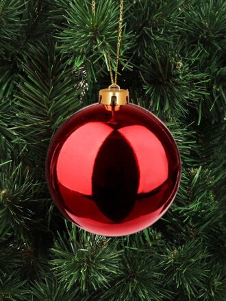 Елочный шар красный, 12 см, SYQA-0122357