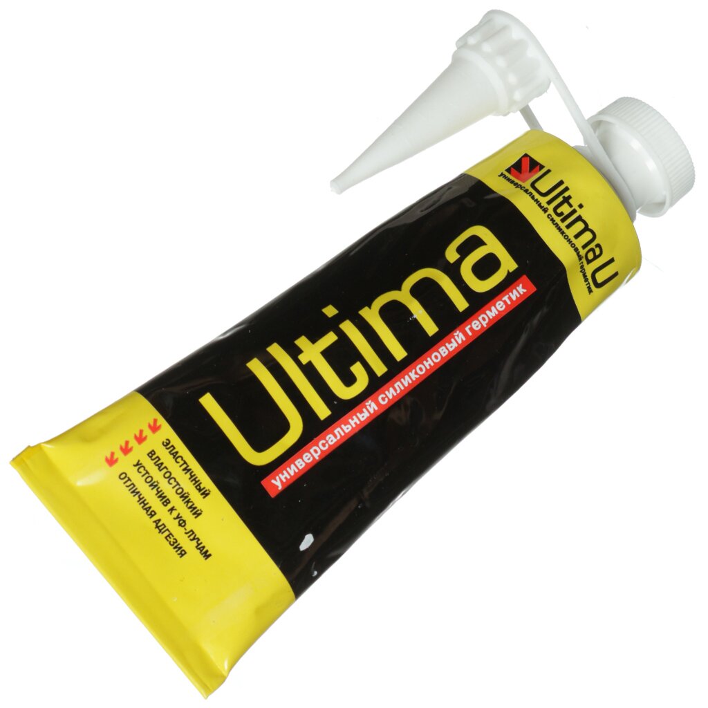 Герметик силиконовый, универсальный, Ultima, ULAUW00180, 80 мл, белый силиконовый универсальный герметик ultima