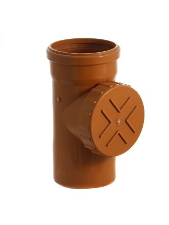 Ревизия канализационная 110 мм, Мультимирпласт, наружная, рыжая, РЕВ НК 110 SN2