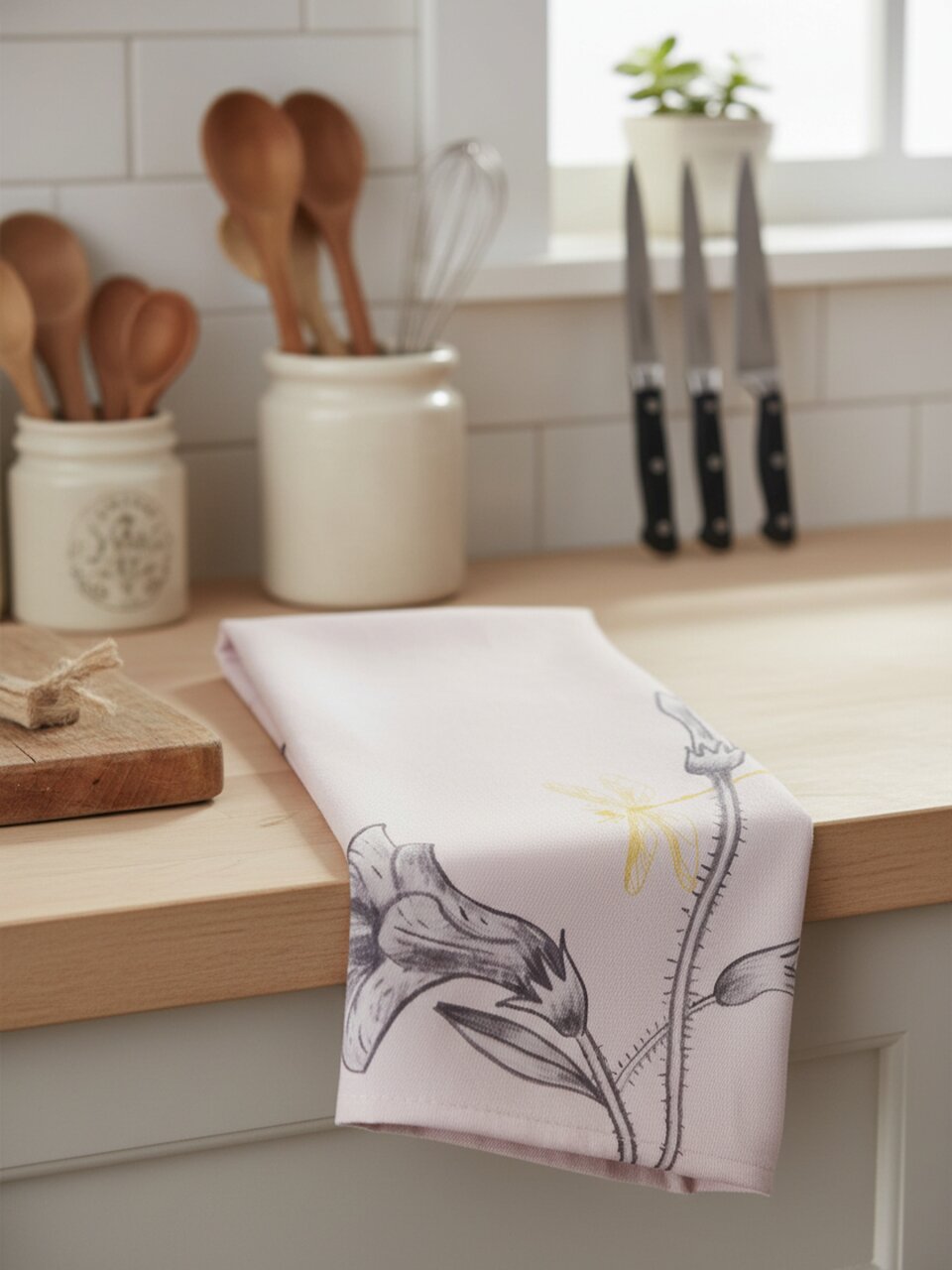 Полотенце кухонное 40х60 см, 100% хлопок, полевые цветы, Узбекистан, Узбекистан