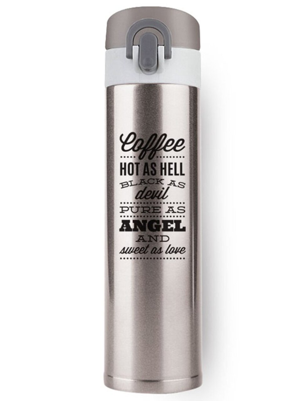 Термобутылка нержавеющая сталь, 350 мл, узкая горловина, Barouge, Сильвер Олимп, колба нержавеющая сталь, BT-134