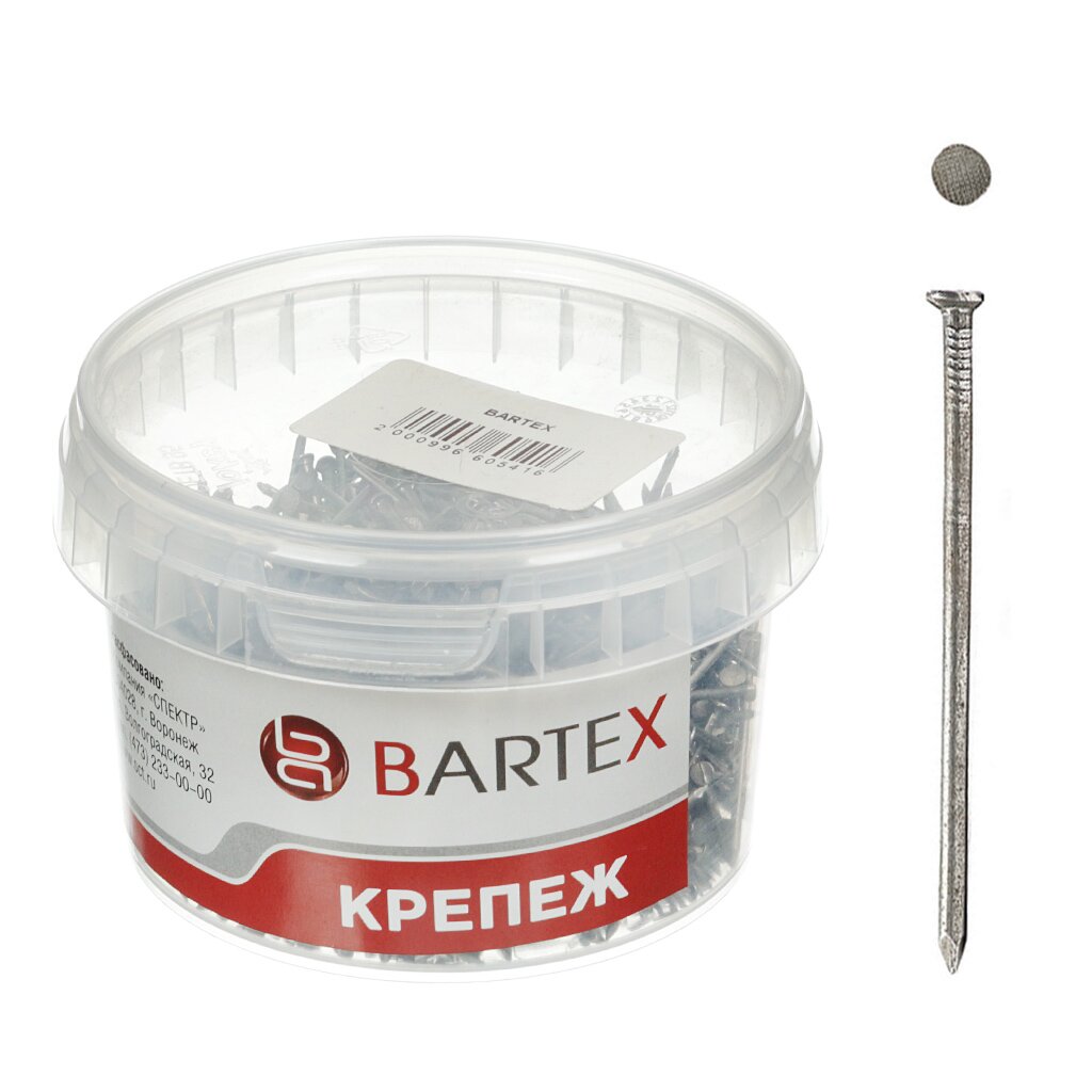 Гвоздь строительный, диаметр 1.4х40 мм, 0.3 кг, в банке, Bartex гвоздь строительный диаметр 1 4х25 мм 0 3 кг в банке bartex