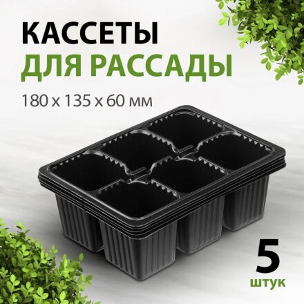 Кассета рассадная 5 шт, 180х135х60 мм, 6 ячеек, Скорая помощь