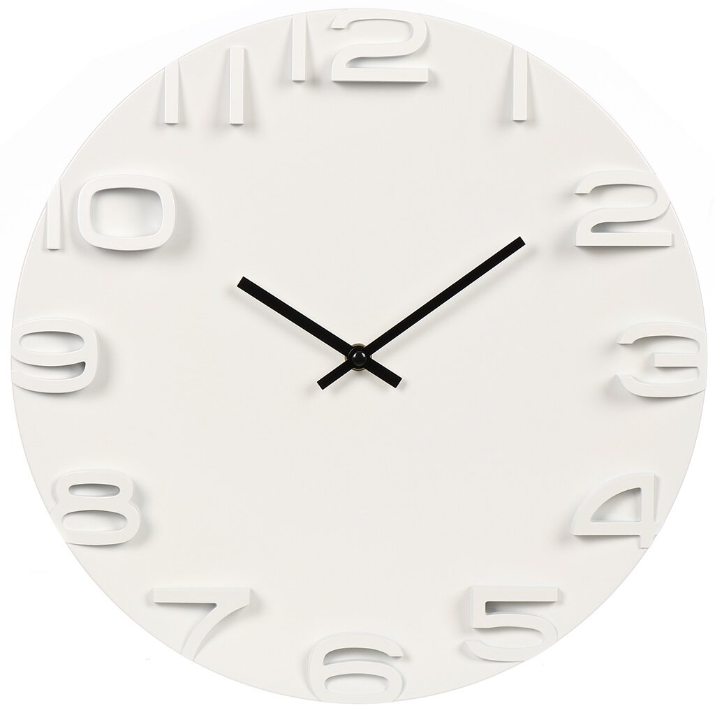 Купить Часы настенные, кварцевые, 33.5 см, круглые, полимер, Y4-6885, настенный, Китай, белый