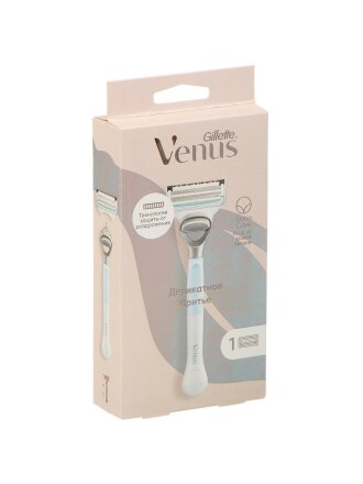 Станок для бритья Venus, Satin Care Деликатное бритье, для женщин, 5 лезвий, 1 сменная кассета