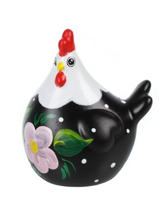 Фигурка декоративная гипс, Курица большая гладкая, 10.8х13.3х14.5 см, с белой головой, черная, 28 2220 0971