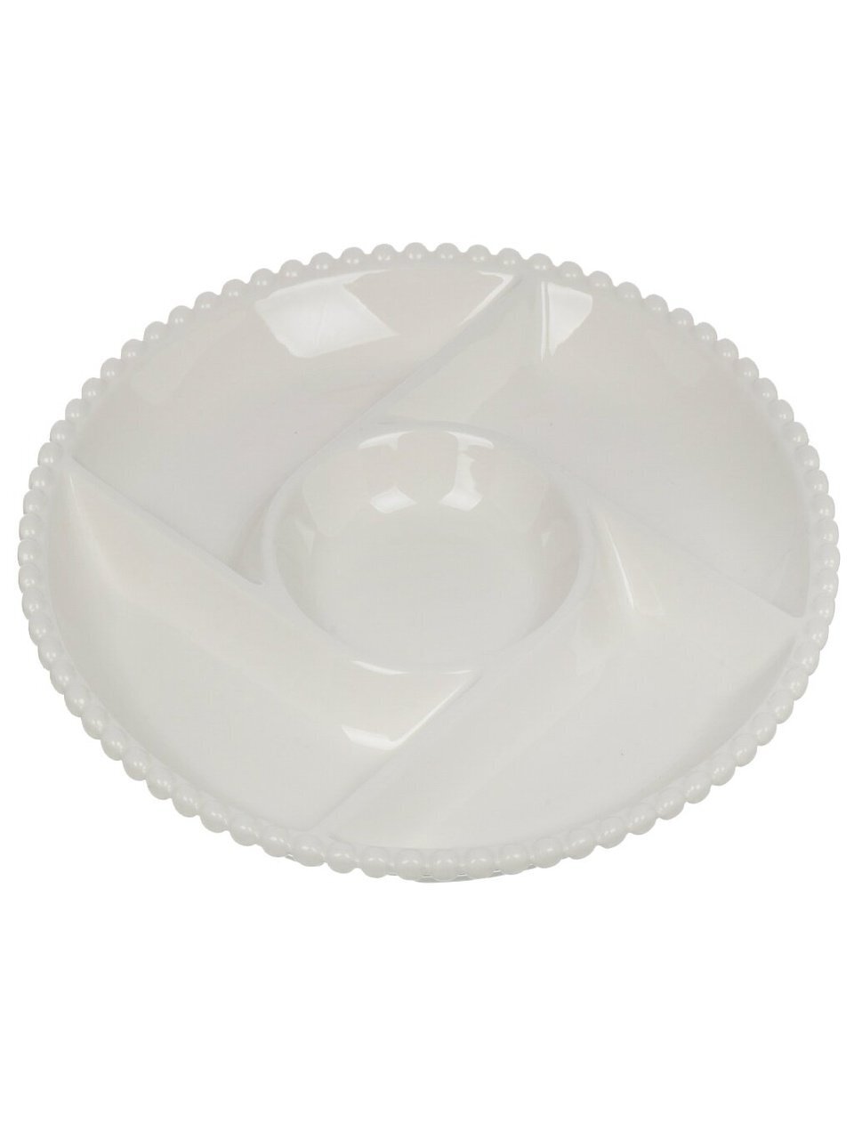 Менажница фарфор, 26.5х3 см, 5 секций, круглая, Lefard, Pearl, 761-096