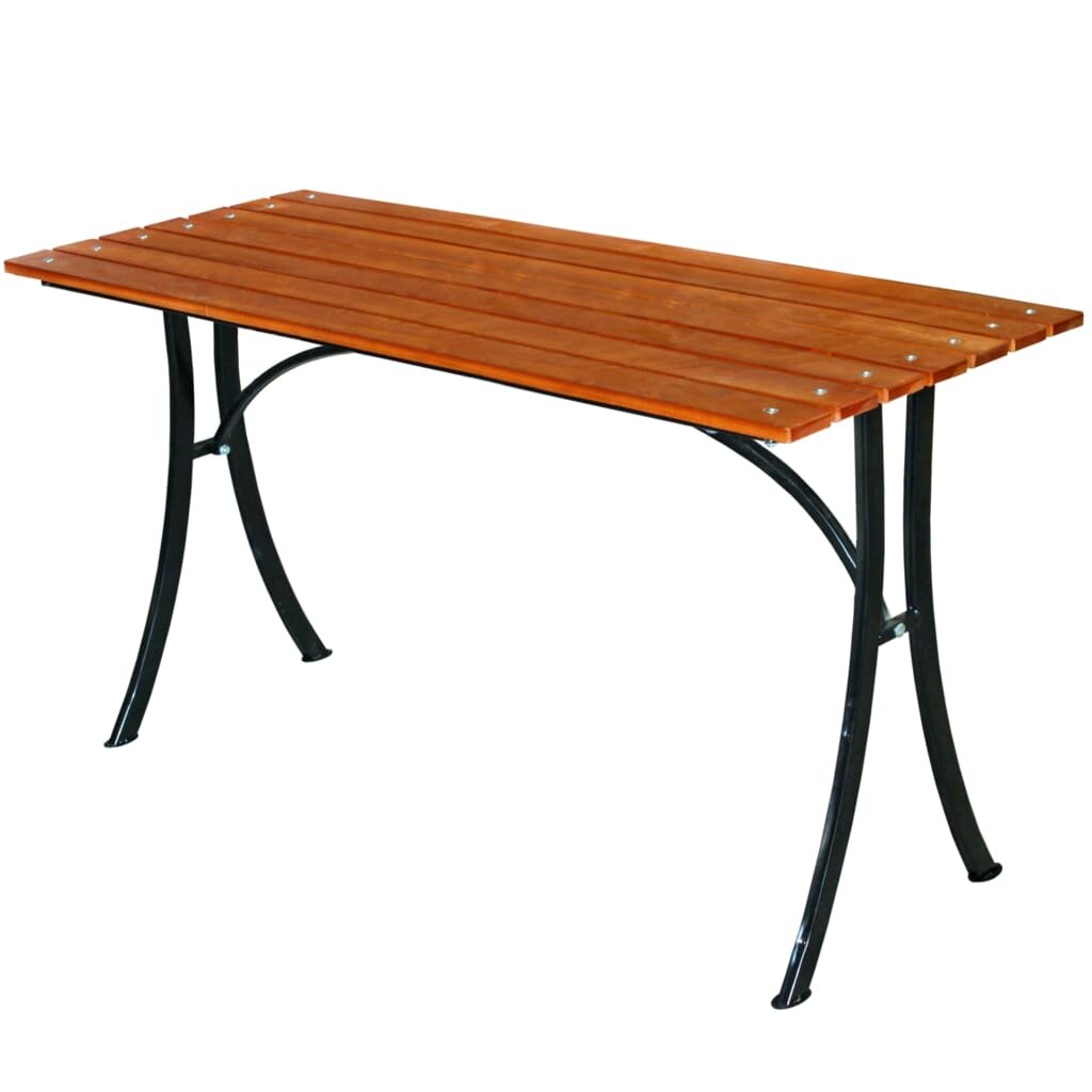 Стол металл, Романтика, 160х72х83 см, прямоугольный, столешница массив дерева, уцененный товар