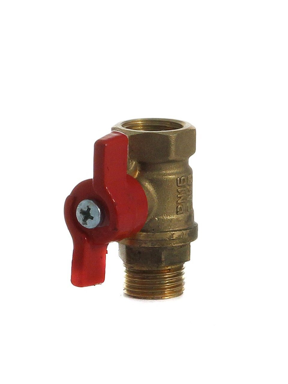 Кран для воды, 1/2'', г-ш, латунь, ручка-бабочка, DN 15, БАЗ
