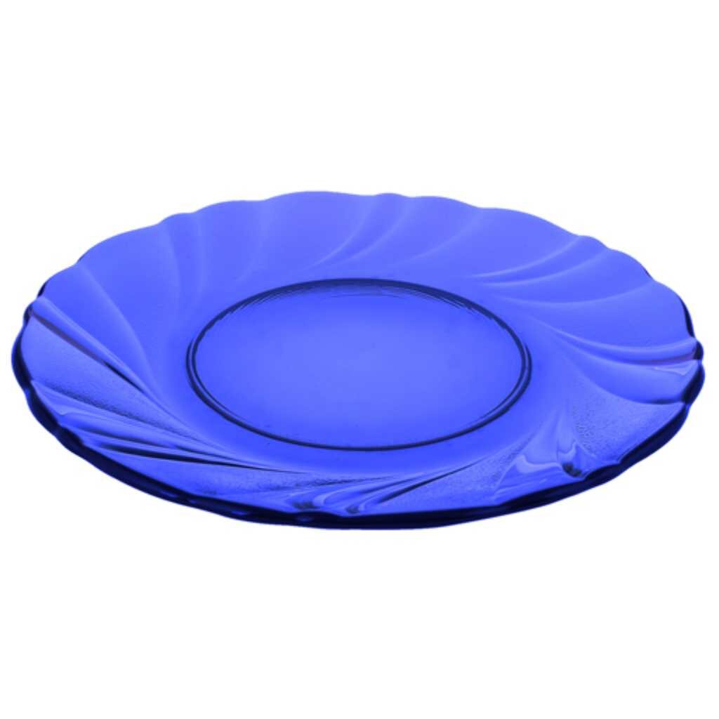 Тарелка десертная, стекло, 17 см, круглая, Sea brim Saphir, 50176-06, синяя тарелка десертная стекло 17 см круглая sea brim saphir 50176 06 синяя