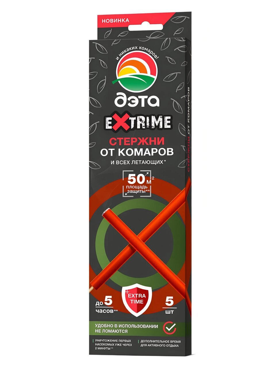 Репеллент от комаров, летающих насекомых, стержень, Дэта, Extrime, 5 шт