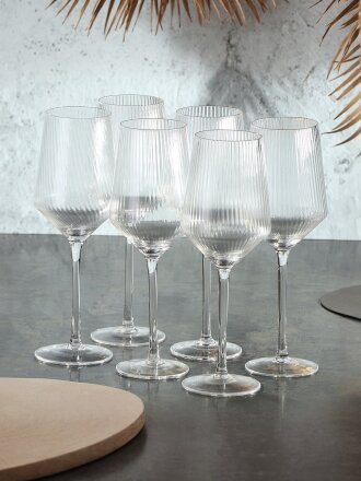 Бокал для вина, 500 мл, хрустальное стекло, 6 шт, Вертикаль, B060738