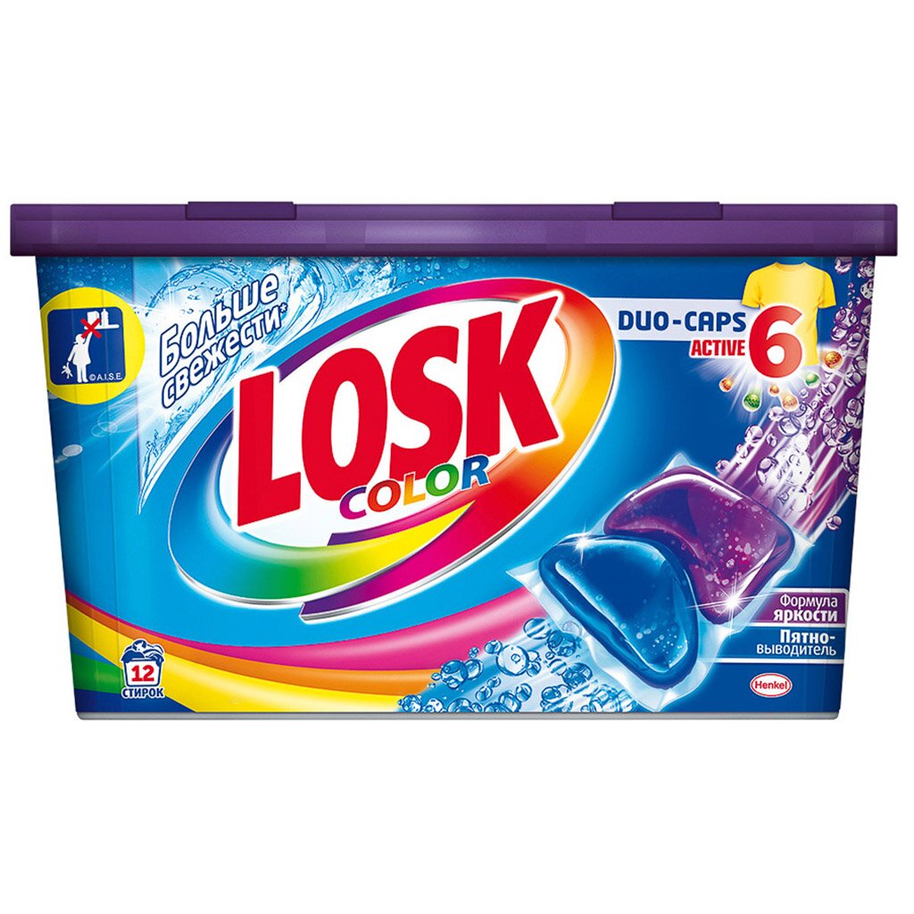 Капсулы для стирки Losk, Duo-caps Color, 12 шт