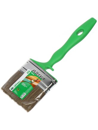 Кисть плоская, Акор, Работы по дереву, Мастер, 17х75 мм, смешанная щетина, 57 мм, рукоятка пластик, 174 17 075