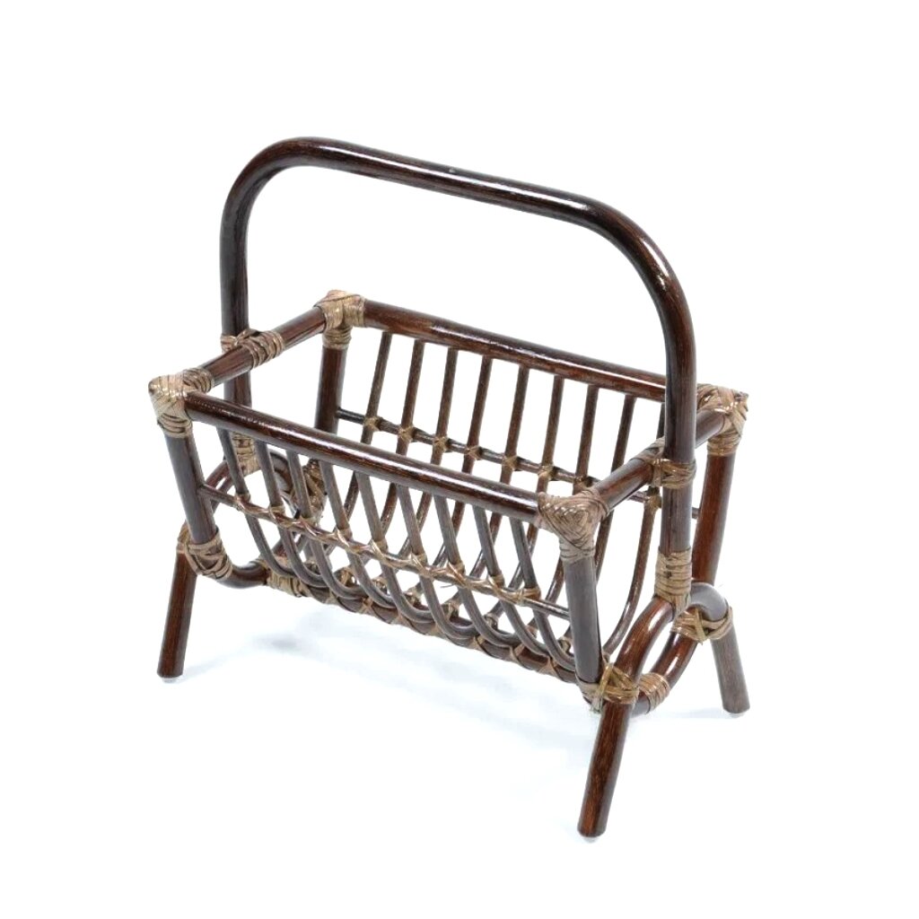 Газетница 17/13 &quot;ТК&quot;, 46x25x47 см, натуральный ротанг, темный коньяк