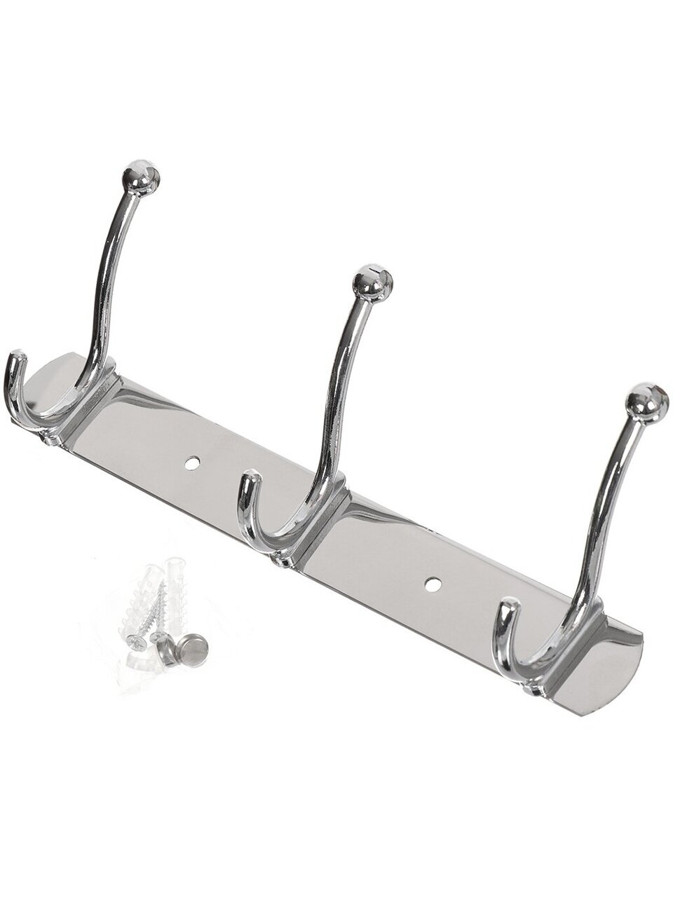 Вешалка настенная 3 крючка, на планке, для ванной комнаты, 26х3.5 см, SPE19159C-5, Y8-2751, хром