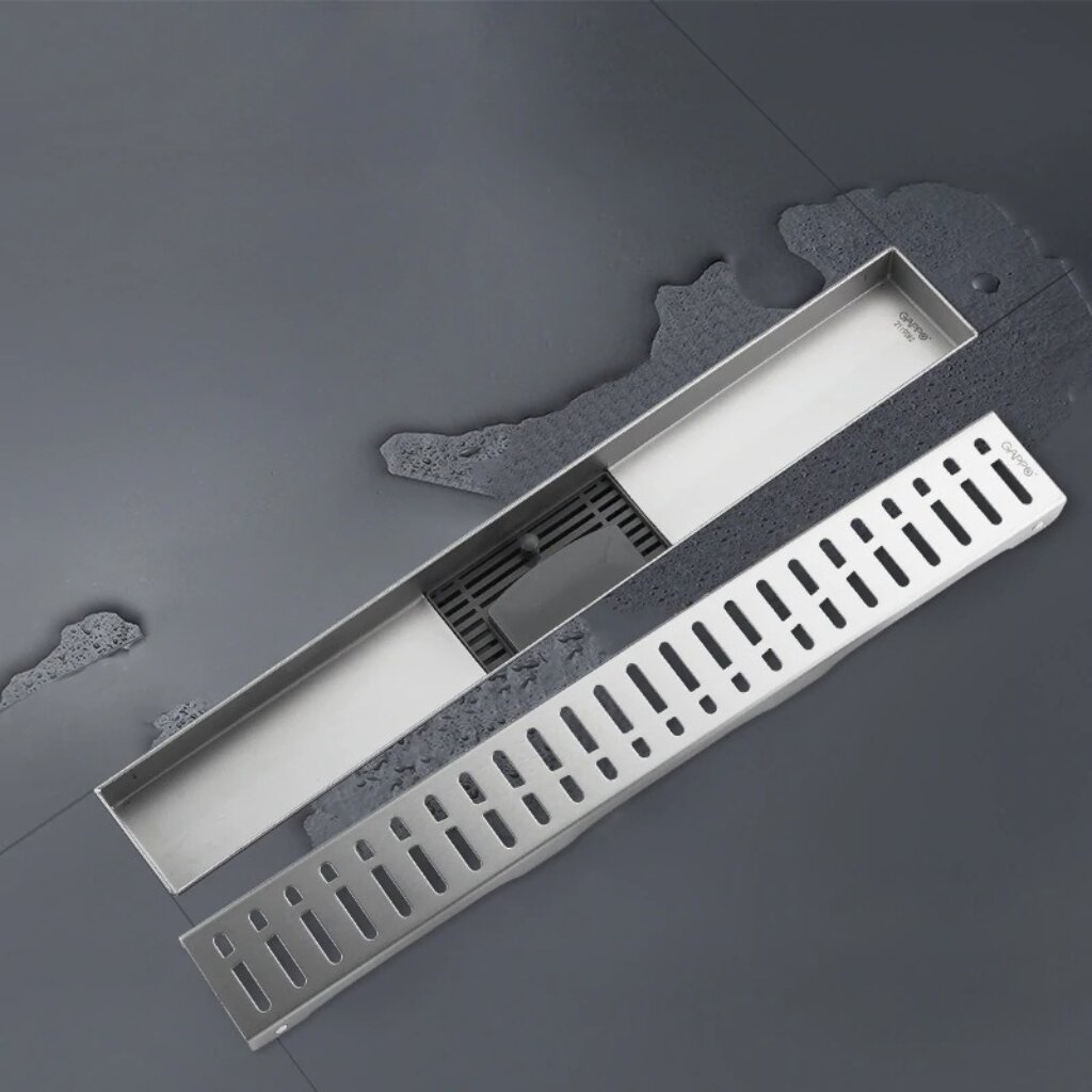Трап канализационный угловой, 40 мм, 500х70 мм, Gappo, нержавеющая сталь, G85007-3 клапан терморегулирующий для радиатора латунь 1 2 угловой gappo g265 04