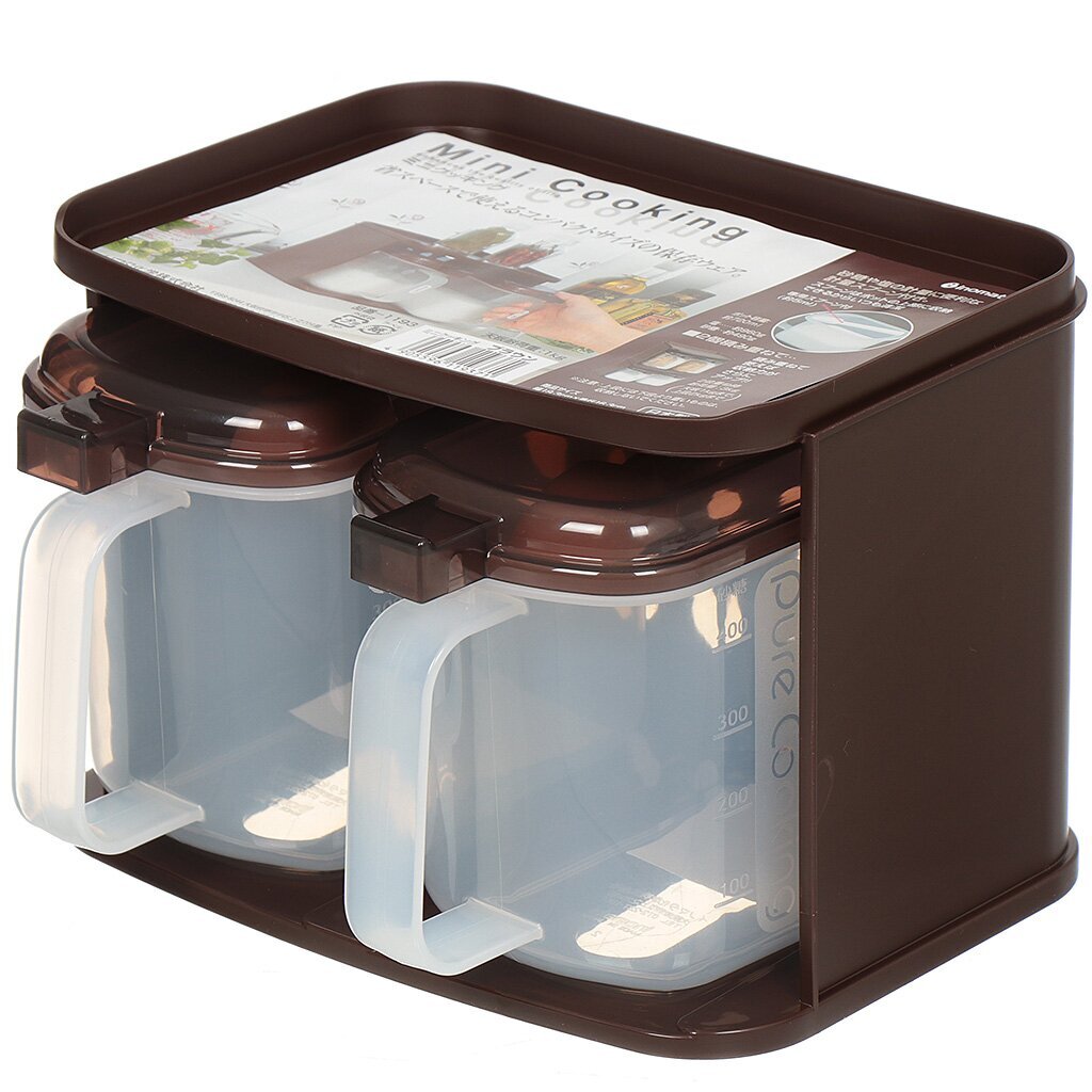 Банка для сыпучих продуктов пластиковая 1193BR с ложкой, 0.72 л, 2 шт