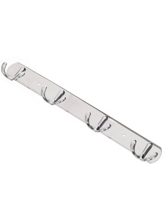 Вешалка настенная 4 крючка, на планке, для ванной комнаты, 30х3.5 см, SPE19159C-5, Y8-2750, хром