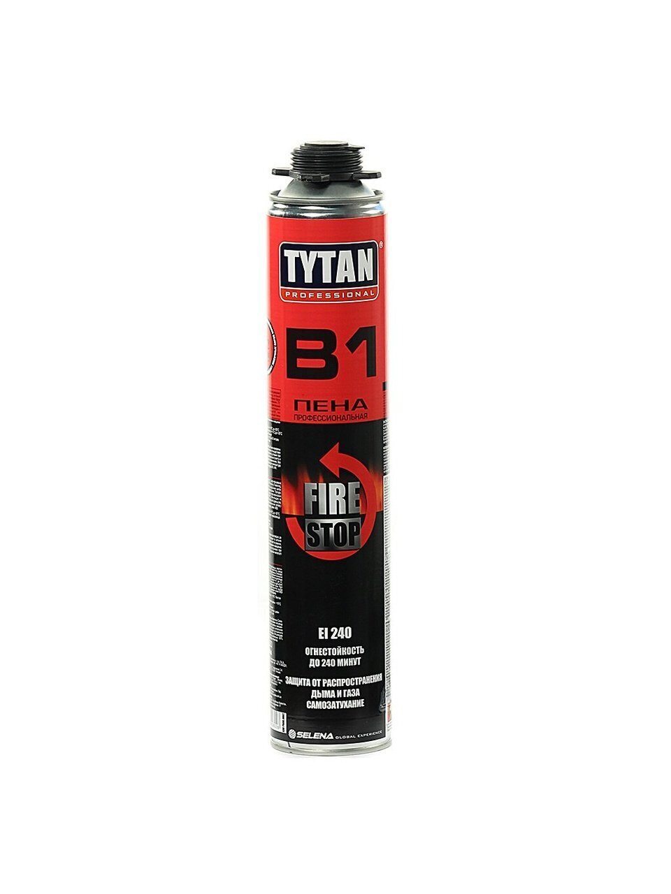 Пена монтажная Tytan, B1, профессиональная, 42 л, 750 мл, огнестойкая, летняя, 17002