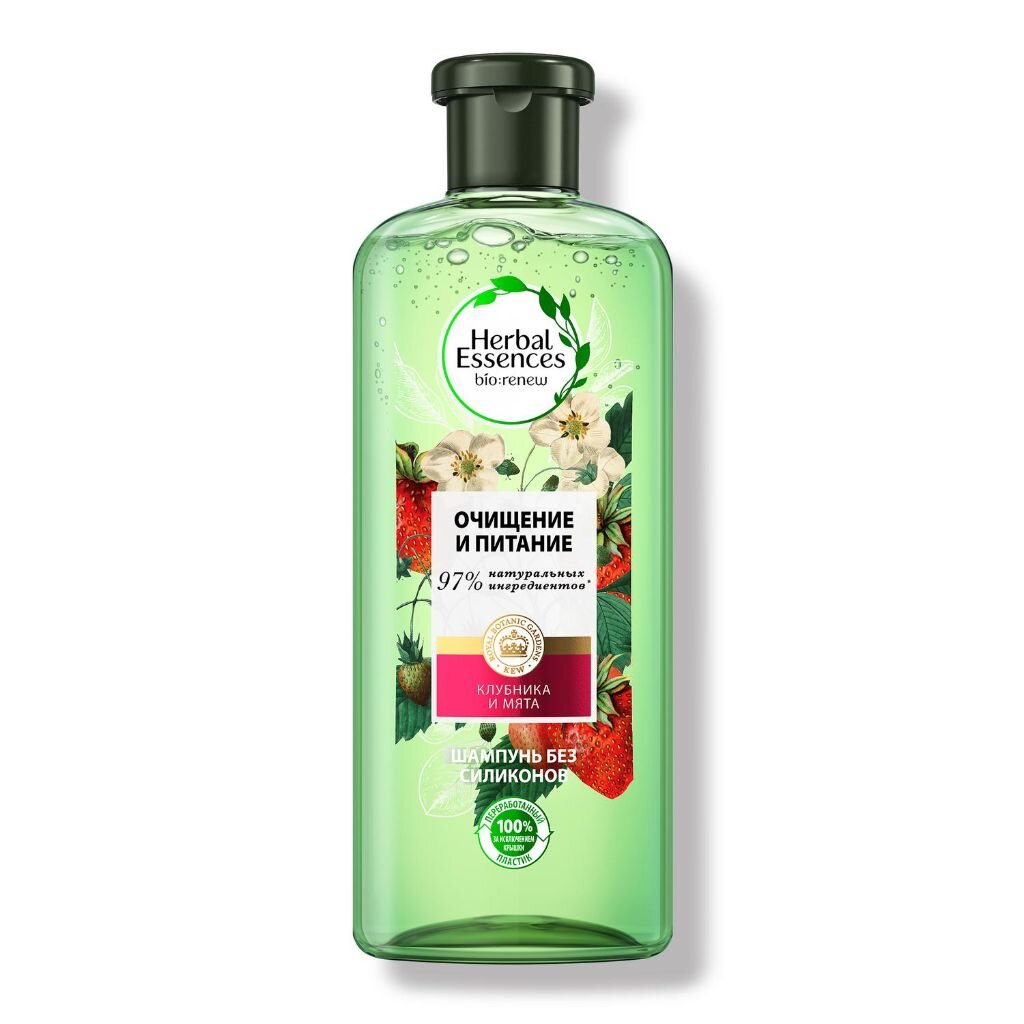 Шампунь Herbal Essences, Белая клубника и Сладкая мята, для всех типов  волос, 400 мл в Москве: цены, фото, отзывы - купить в интернет-магазине  Порядок.ру