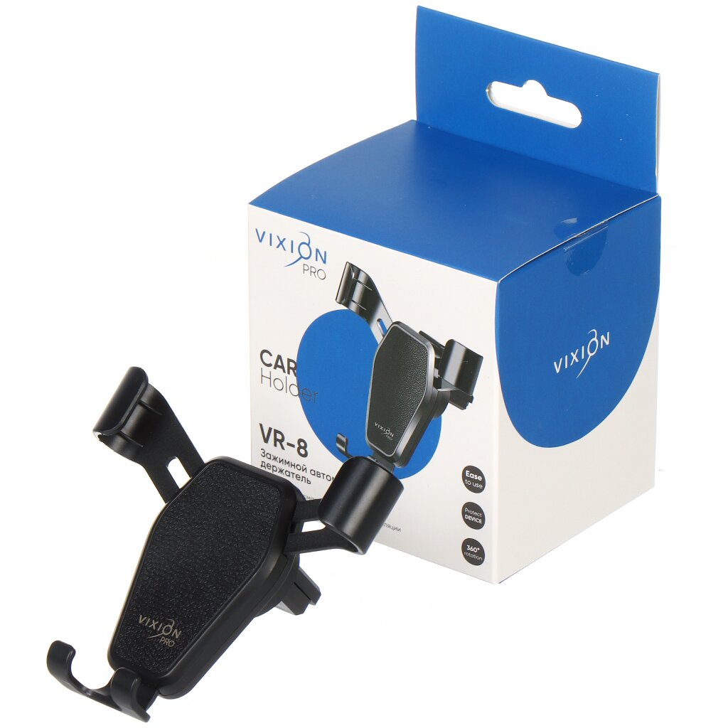 Держатель для телефона Vixion, VR-8, в дефлектор, черный магнитный держатель для телефона на дефлектор kraft