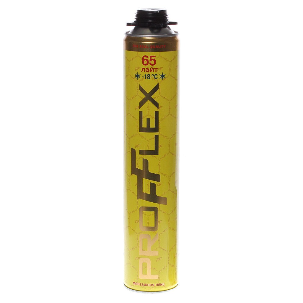 Пена монтажная Profflex, Yellow Lite, профессиональная, 65 л, 850 мл, 850 г, зимняя