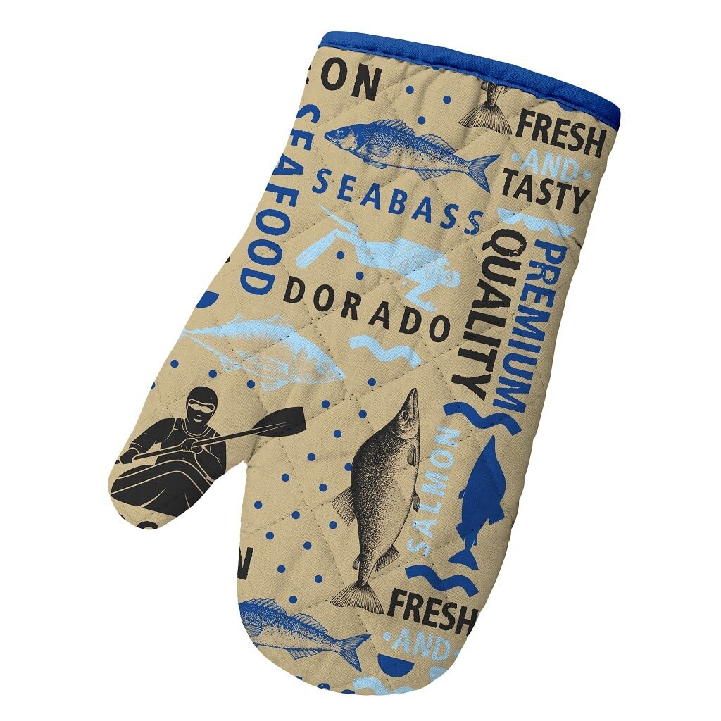 Прихватка-варежка 28х18 см, 100% хлопок, 30234, Шарлиз Сифуд, 645373