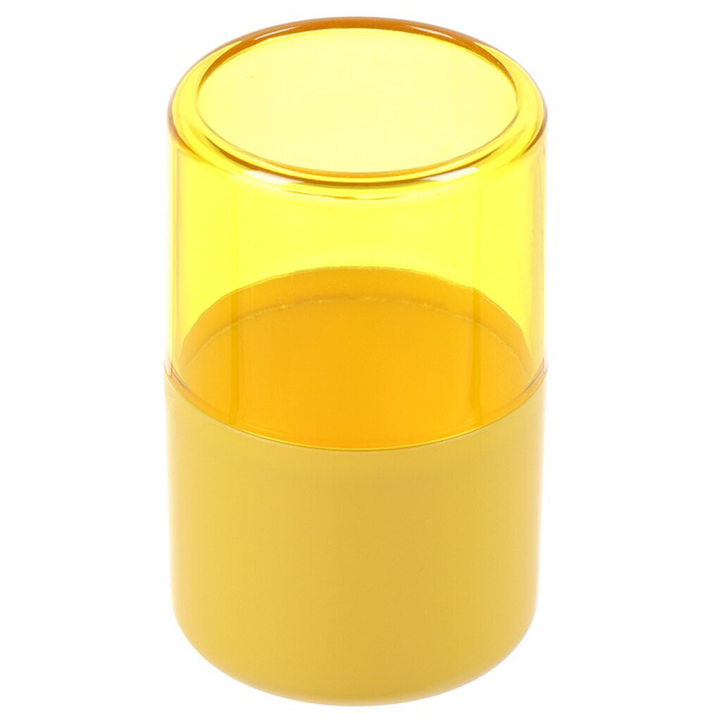 Стакан для зубных щеток, 7.2х11.5 см, пластик, желтый, PS0263FA-TB стакан для зубных щеток 11х9 5 см пластик морская волна idea призма м 2241