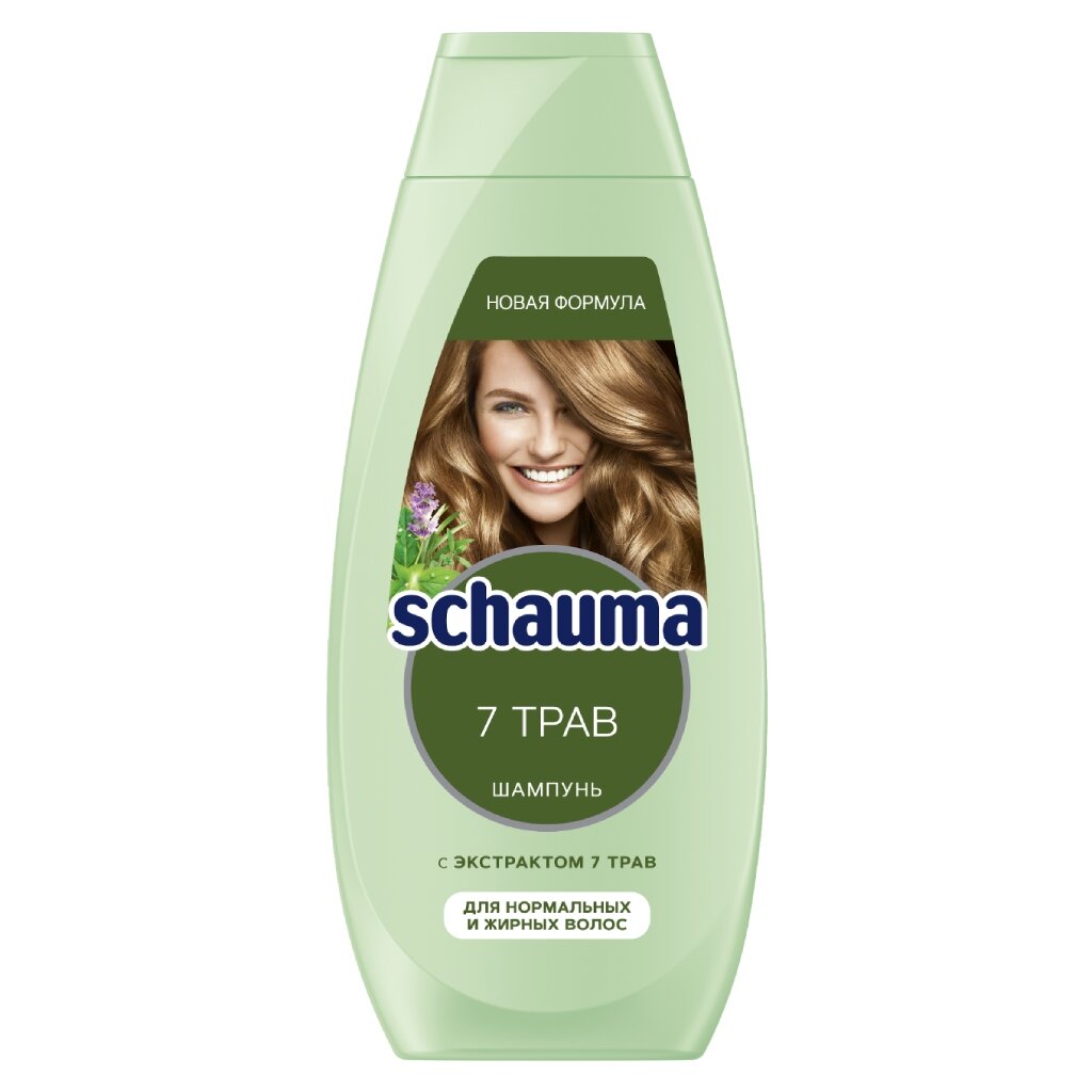 Шампунь Schauma, 7 трав, для всех типов волос, 360 мл шампунь чистая линия увлажняющий 2в1 целебные травы для всех тип волос 500 мл
