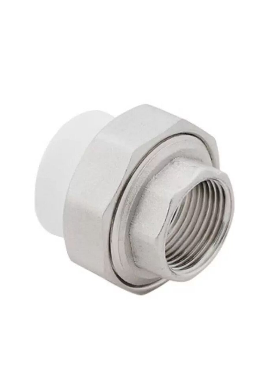 Муфта разъемная полипропилен, d20х1/2'', внутренняя резьба, белая, РосТурПласт