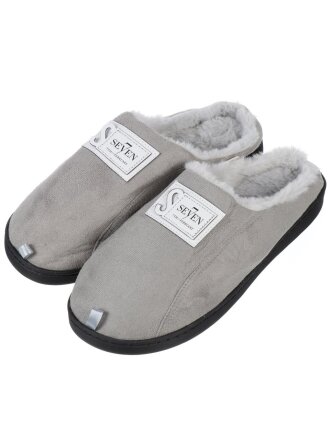 Тапки для мужчин, серые, р. 44-45, закрытые, замшевые, A210071