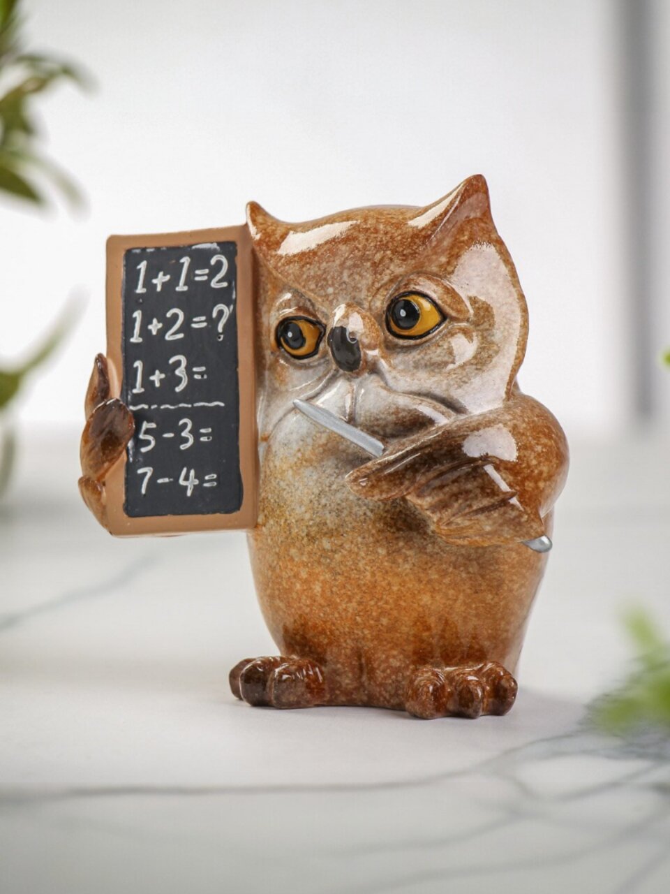 Фигурка декоративная полистоун, Совушка-учитель, 9 см, Y4-9100