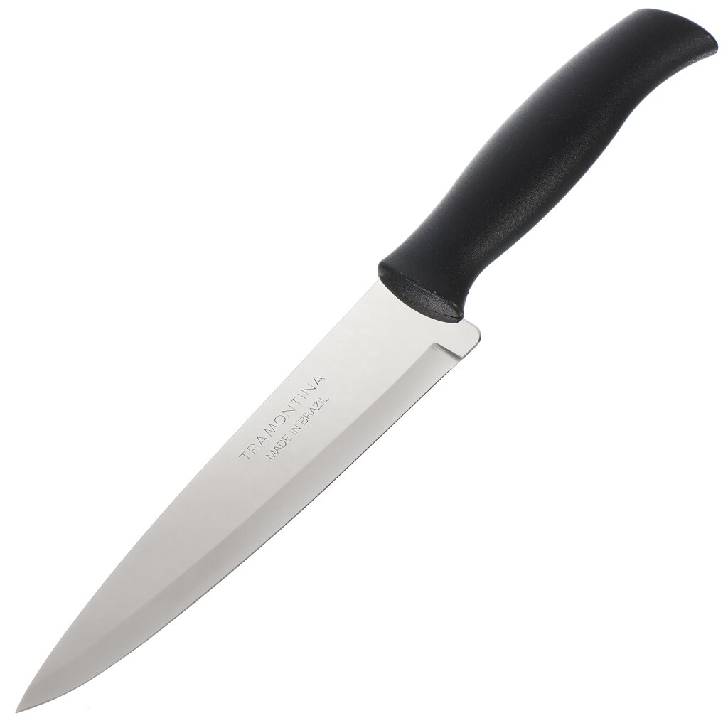 Нож кухонный Tramontina, Athus, универсальный, рукоятка черная, нержавеющая сталь, 18 см, 23084/007 871-197 холодильник side by side hyundai cs5073fv черная сталь