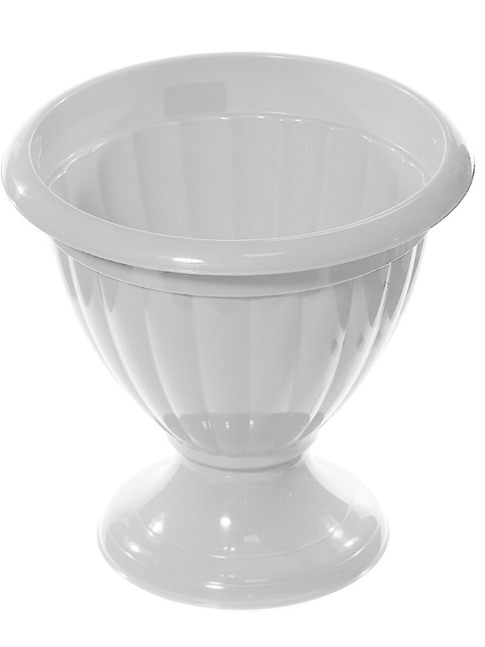 Вазон для цветов пластик, 9 л, 32.5х33.7 см, на низкой ножке, белый, Альтернатива, Жасмин, М1395