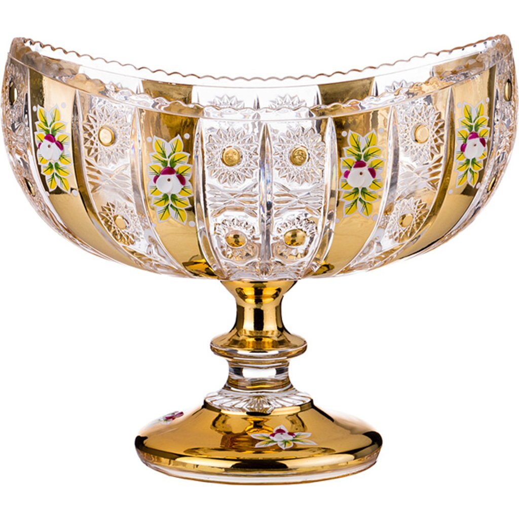 Фруктовница на ножке Lefard gold glass длина: 26 см высота: 22 см, 195-133