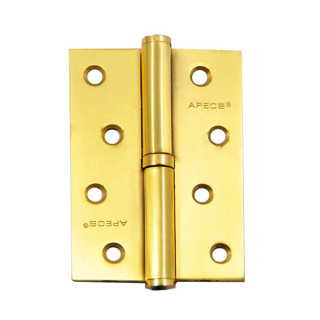 Петля для деревянных дверей, Apecs, 100х70 мм, левая, B-Steel-GM L, с подшипником, матовое золото