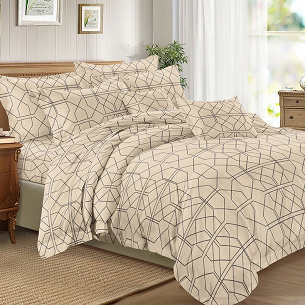 Постельное белье 1.5-спальное, простыня 150х220 см, 2 наволочки 70х70 см, пододеяльник 145х215 см, Cleo, полисатин, коллекция Art Color, 15/094-AC