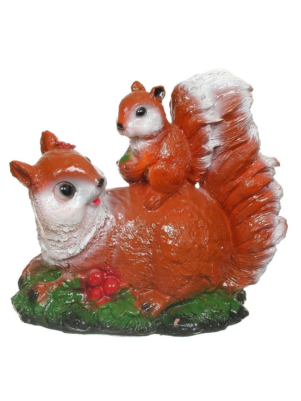 Фигурка садовая Белка с бельчонком, 23х20 см, гипс, 204