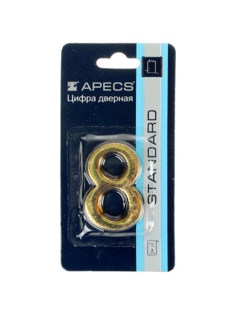 Цифра на дверь 8, Apecs, DN-01-8-Z-G, 19006