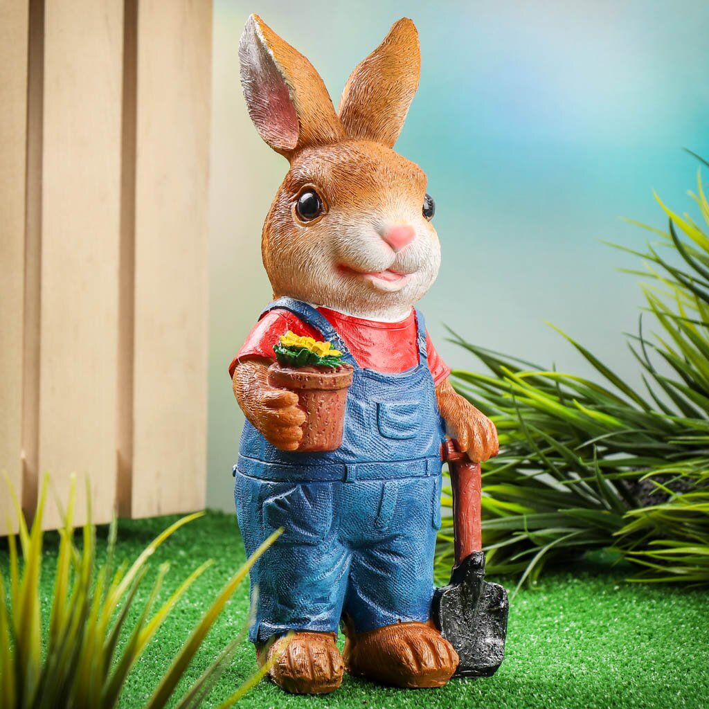 Фигурка садовая декоративная Кролик, 12.5х9.5х27 см, полистоун, Y4-8102 aibu вибратор кролик для клитора