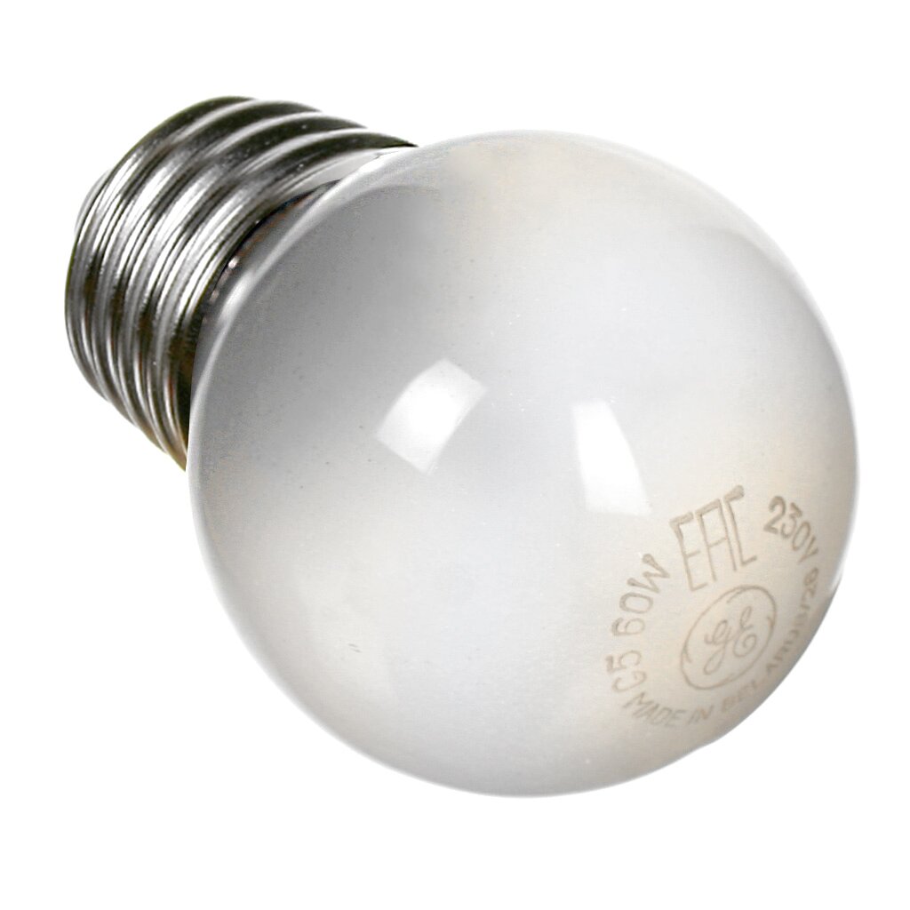 Лампа накаливания General Electric Шар 60D1/FR 60 Вт E27, матовая
