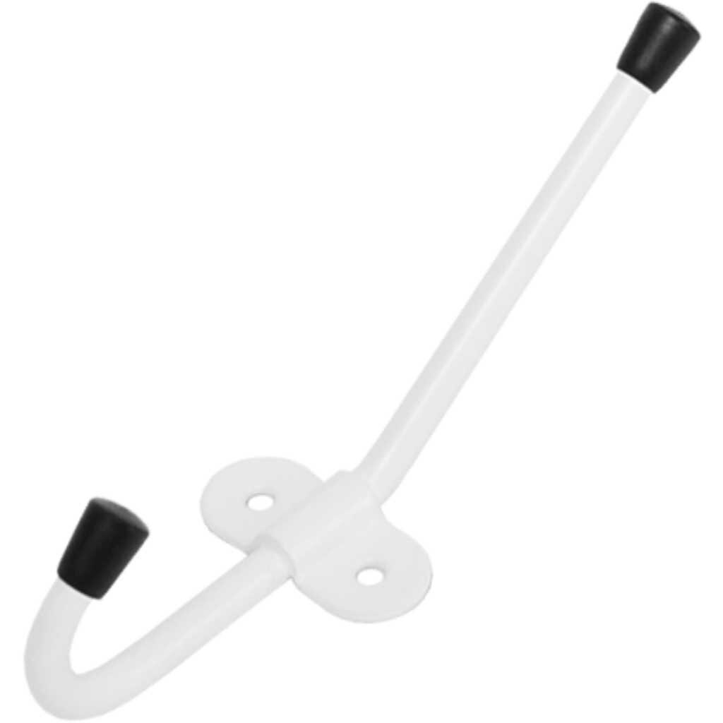 Крючок-вешалка двойной, сталь, Домарт, белый вешалка крючок на подголовник нержавеющая сталь