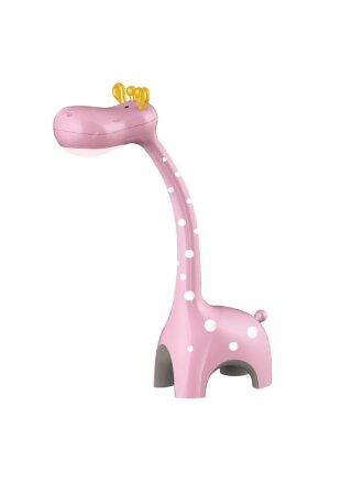 Светильник настольный сенсорное включение, 6 Вт, детский, розовый, абажур розовый, Camelion, Жираф KD-850 C14, 13302