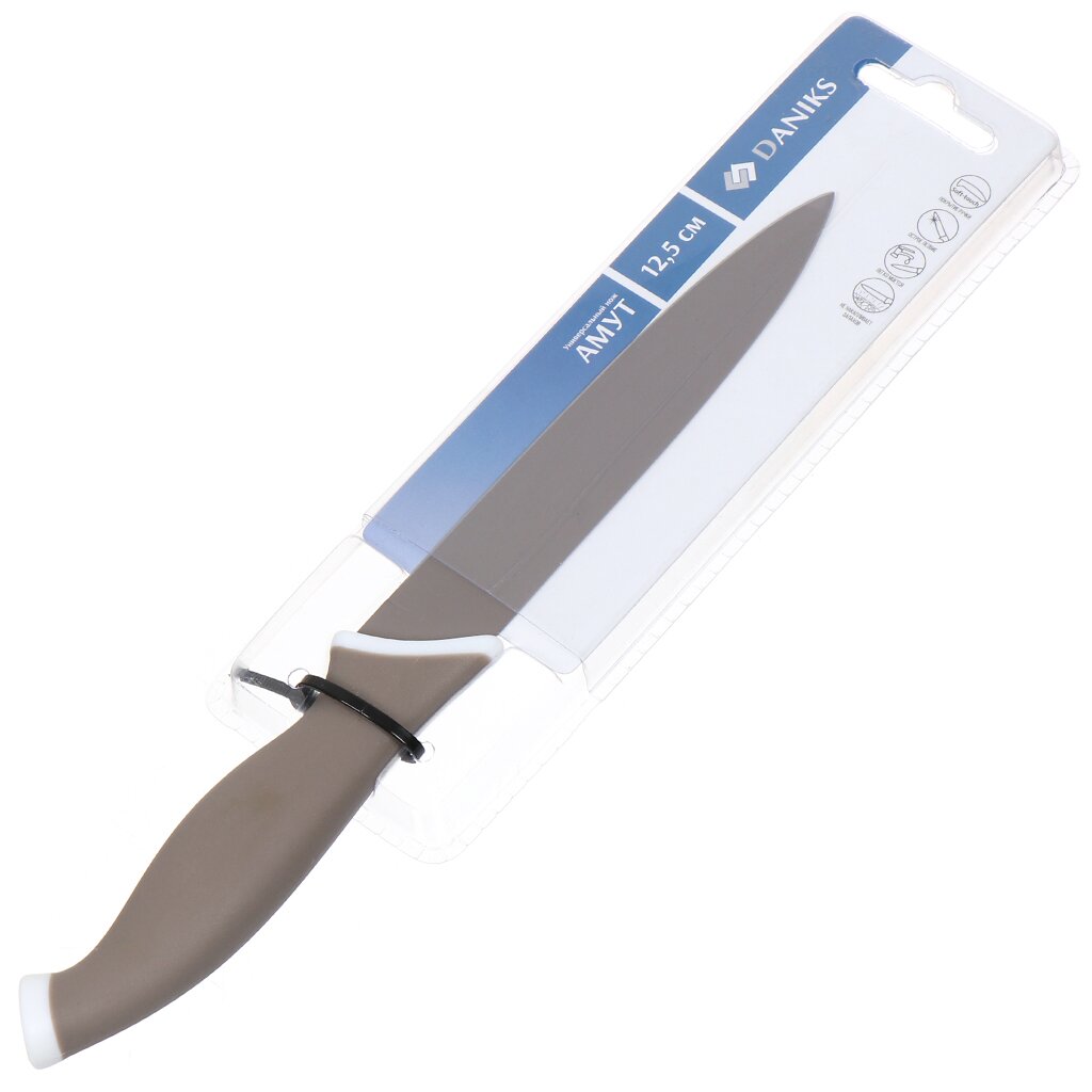 Нож кухонный Daniks, Амут, универсальный, нержавеющая сталь, 12.5 см, рукоятка soft-touch, JA20201785-3 щетка для рук и ногтей soft touch микс