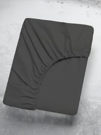 Простыня евро, 180 х 200 х 25 см, 100% хлопок, перкаль, 110 г/м2, на резинке, Silvano, Графит, ТТ-00329830