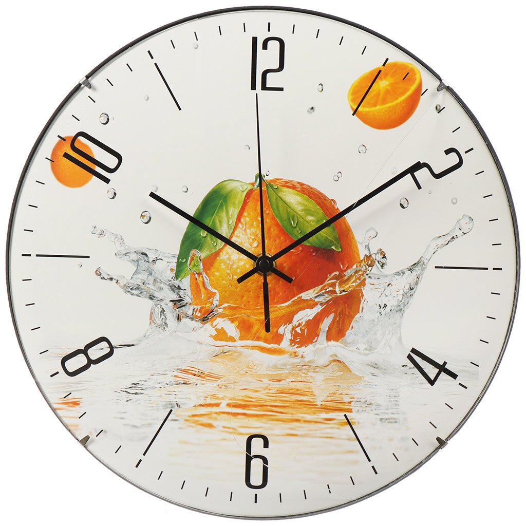 Часы настенные, 30 см, круглые, пластик, стекло, Y6-6076 часы настенные кварцевые 40 см круглые пластик y6 10683