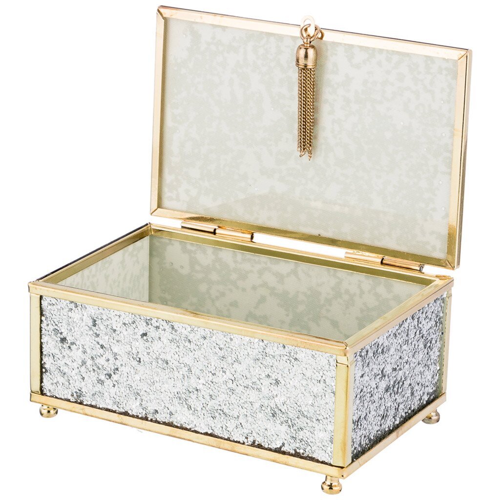 Шкатулка для украшений, дерево, МДФ, 13х8х5 см, 06-254