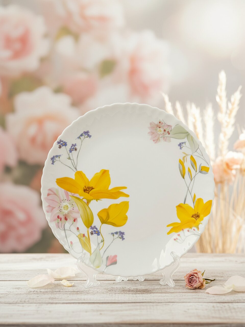 Тарелка обеденная, стеклокерамика, 24 см, фигурная, Весна, МФК, MFK21204